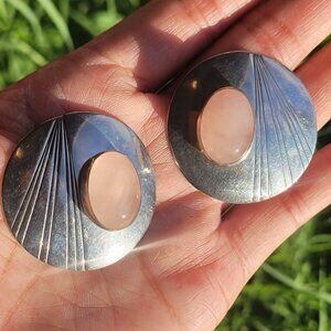 Absolutely stunning Native American Yellowhorse CB signed rose quartz 925 sterli